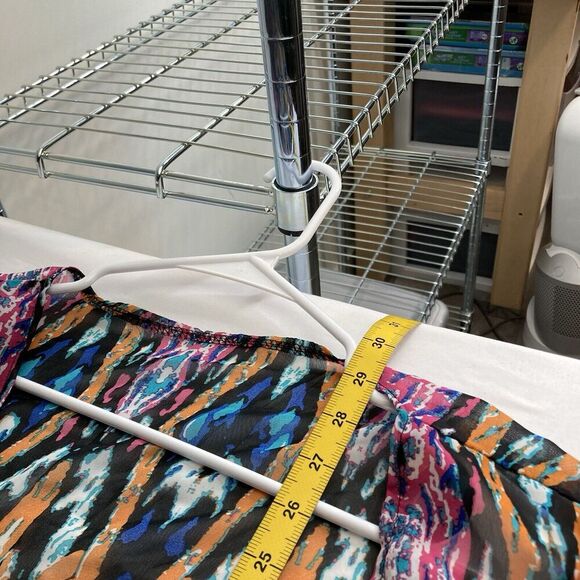 Vintage Womens Ikat Sheer Kimono One Size Open Front Flowy Festival Aztec Retro - Picture 10 of 10